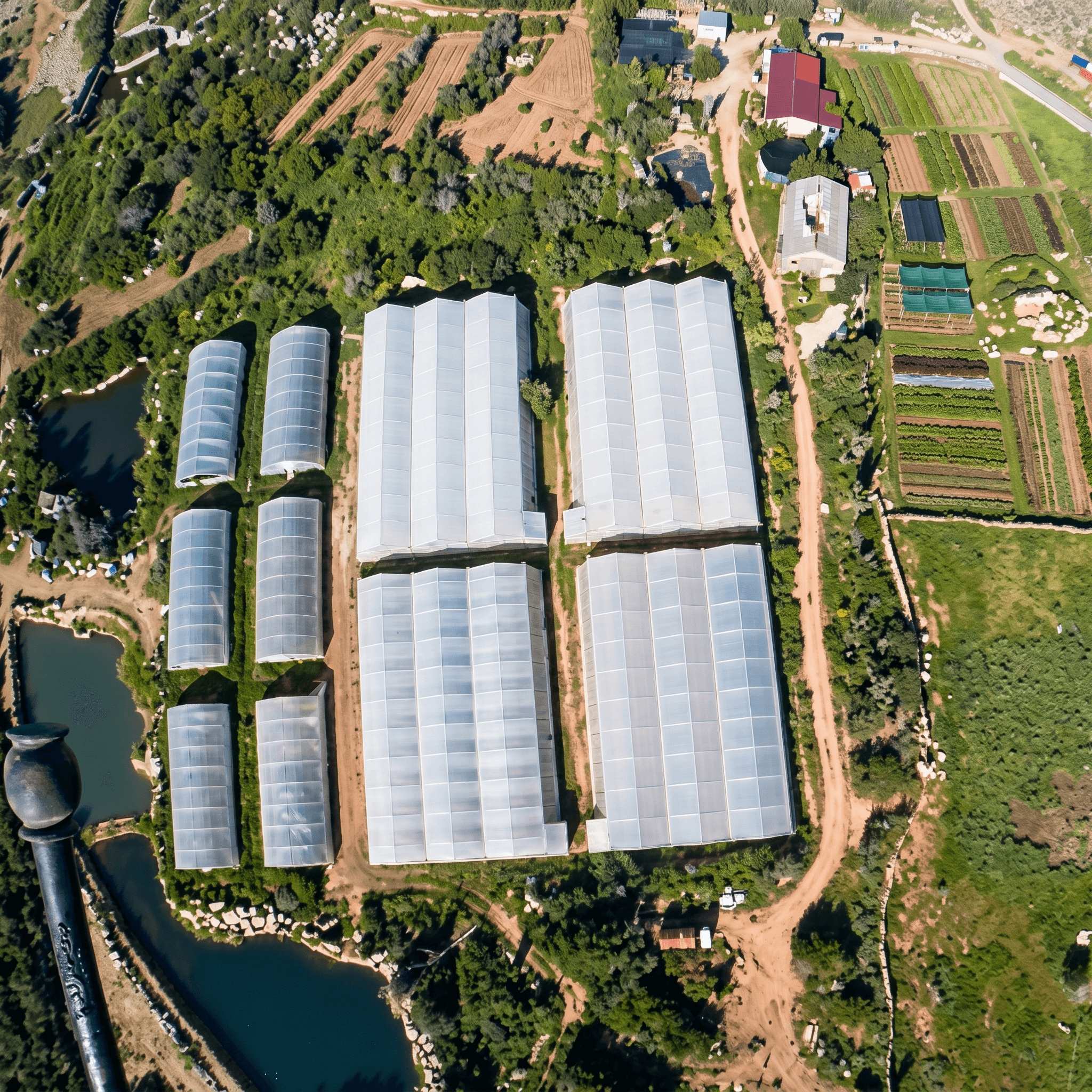 Aerial view of the Nos Cunuku greenhouse